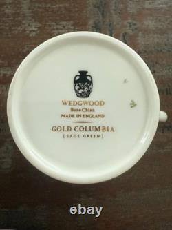 Wedgwood Bone China Gold Columbia Sage Green Set of 6 Demitasse Espresso