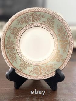 Wedgwood Bone China Gold Columbia Sage Green Set of 6 Demitasse Espresso