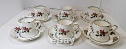 Wedgwood Chinese Flowers Six Demitasse Cups And Saucers Sets