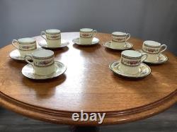 Wedgwood Columbia Ivory bone china demitasse 7 cups and saucers, W726