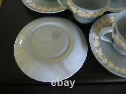 Wedgwood Cream On Lavender Queens Ware Demitasse Tea Cup & Saucer Set Of 4