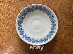 Wedgwood Embossed Queensware lavender on cream smooth 5 demitasse cups & saucers