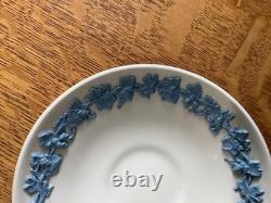 Wedgwood Embossed Queensware lavender on cream smooth 5 demitasse cups & saucers