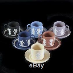 Wedgwood England New Box Dancing Hours Demitasse Cups And Saucers Set Of 6