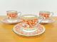 Wedgwood Florentine Orange Demitasse Cups & Saucers Set Of 3 Rare