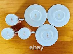 Wedgwood Florentine Orange Demitasse Cups & Saucers Set of 3 Rare