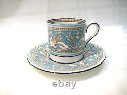 Wedgwood Florentine turquoise demitasse/espresso cups and saucers, service for 8