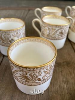 Wedgwood Gold Florentine 8 Demitasse Cups 8 Saucers Dragon Bone China Espresso