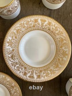 Wedgwood Gold Florentine 8 Demitasse Cups 8 Saucers Dragon Bone China Espresso