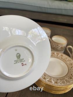 Wedgwood Gold Florentine 8 Demitasse Cups 8 Saucers Dragon Bone China Espresso
