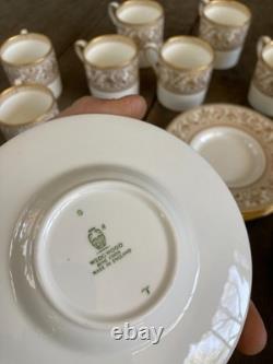 Wedgwood Gold Florentine 8 Demitasse Cups 8 Saucers Dragon Bone China Espresso