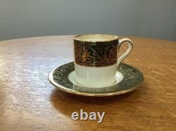 Wedgwood Green Florentine bone china 4 demitasse cups and saucers W4170