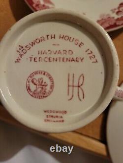Wedgwood Harvard Boylston Hall demitasse cups and saucers ca 1936