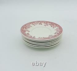 Wedgwood Harvard College 1636 6 Pink Demitasse Cups Saucers