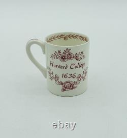 Wedgwood Harvard College 1636 6 Pink Demitasse Cups Saucers