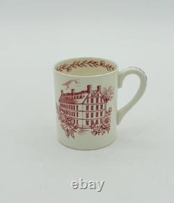 Wedgwood Harvard College 1636 6 Pink Demitasse Cups Saucers