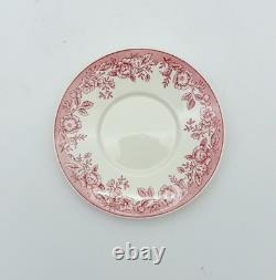 Wedgwood Harvard College 1636 6 Pink Demitasse Cups Saucers