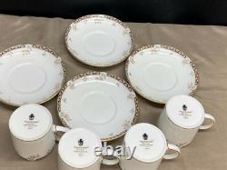 Wedgwood ISIS England Bone China Set of 4 Demitasse Cups & Saucers