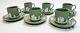 Wedgwood Jasperware Cream On Celadon Green Set Of 6 Demitasse Cups Saucers-mint