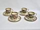 Wedgwood Louise British Aesthetic Movement Demitasse Cup & Saucer Sets (4) C1881