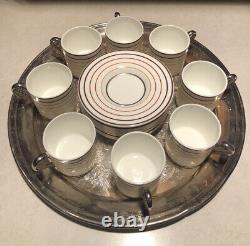 Wedgwood MCM Espresso demitasse set of 8 cups with saucers