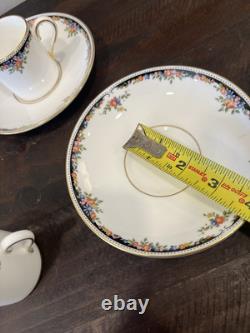 Wedgwood Osborne 13 Pc Set Tea Pot / Sugar Pot / Creamer/demitasse Cups/saucers