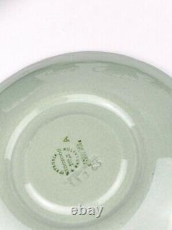 Wedgwood QueensWare Embossed Cream On Celadon Demitasse Cups Saucers (6) Green