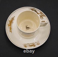 Wedgwood Queensware Reindeer Demitasse Cups & Saucers by Alfred Powell (1927)