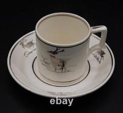 Wedgwood Queensware Reindeer Demitasse Cups & Saucers by Alfred Powell (1927)