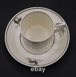 Wedgwood Queensware Reindeer Demitasse Cups & Saucers by Alfred Powell (1927)