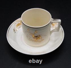 Wedgwood Queensware Reindeer Demitasse Cups & Saucers by Alfred Powell (1927)