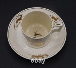 Wedgwood Queensware Reindeer Demitasse Cups & Saucers by Alfred Powell (1927)