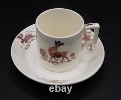 Wedgwood Queensware Reindeer Demitasse Cups & Saucers by Alfred Powell (1927)