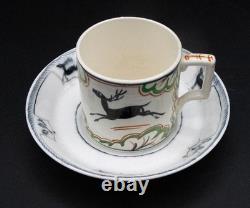 Wedgwood Queensware Reindeer Demitasse Cups & Saucers by Alfred Powell (1927)