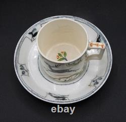 Wedgwood Queensware Reindeer Demitasse Cups & Saucers by Alfred Powell (1927)