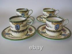 Wedgwood SHEERNESS (4) Demitasse Cups & Saucers Blue Cameo Older Mark