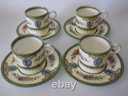 Wedgwood SHEERNESS (4) Demitasse Cups & Saucers Blue Cameo Older Mark