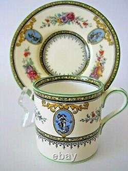 Wedgwood SHEERNESS (4) Demitasse Cups & Saucers Blue Cameo Older Mark