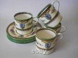 Wedgwood SHEERNESS (4) Demitasse Cups & Saucers Blue Cameo Older Mark