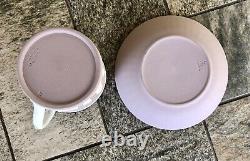 Wedgwood White on Lilac Purple Jasperware Small Demitasse Cup + Saucer
