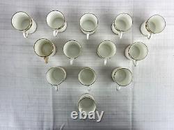 Wedgwood Whitehall Demitasse Bone China Tea Set 13 Espresso Cups & 12 Saucers