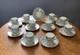Wedgwood Blue & Silver Lustre Bone China Demitasse 10 Cups And 11 Saucers Wh2688