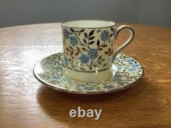 Wedgwood blue & silver lustre bone china demitasse 10 cups and 11 saucers WH2688