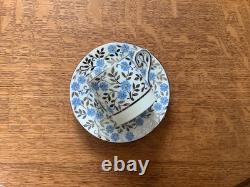 Wedgwood blue & silver lustre bone china demitasse 10 cups and 11 saucers WH2688