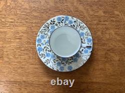 Wedgwood blue & silver lustre bone china demitasse 10 cups and 11 saucers WH2688