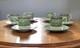 Wedgwood Green Praze Demitasse 6 Cups & Saucers Floral Center Cream Ground W2831