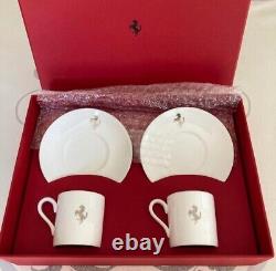 Wedgwood with Ferrari Pair demitasse cups & Saucers with Box -Unused