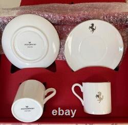Wedgwood with Ferrari Pair demitasse cups & Saucers with Box -Unused