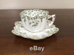 Wileman & Co Shelley GREEN IVY Demitasse Cup & Saucer c. 1889 Set of 6