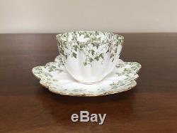 Wileman & Co Shelley GREEN IVY Demitasse Cup & Saucer c. 1889 Set of 6